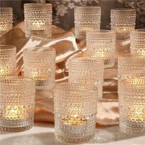 12 Pack Clear Votive Candle Holders Tea Light Candle Holders Bulk Tealight